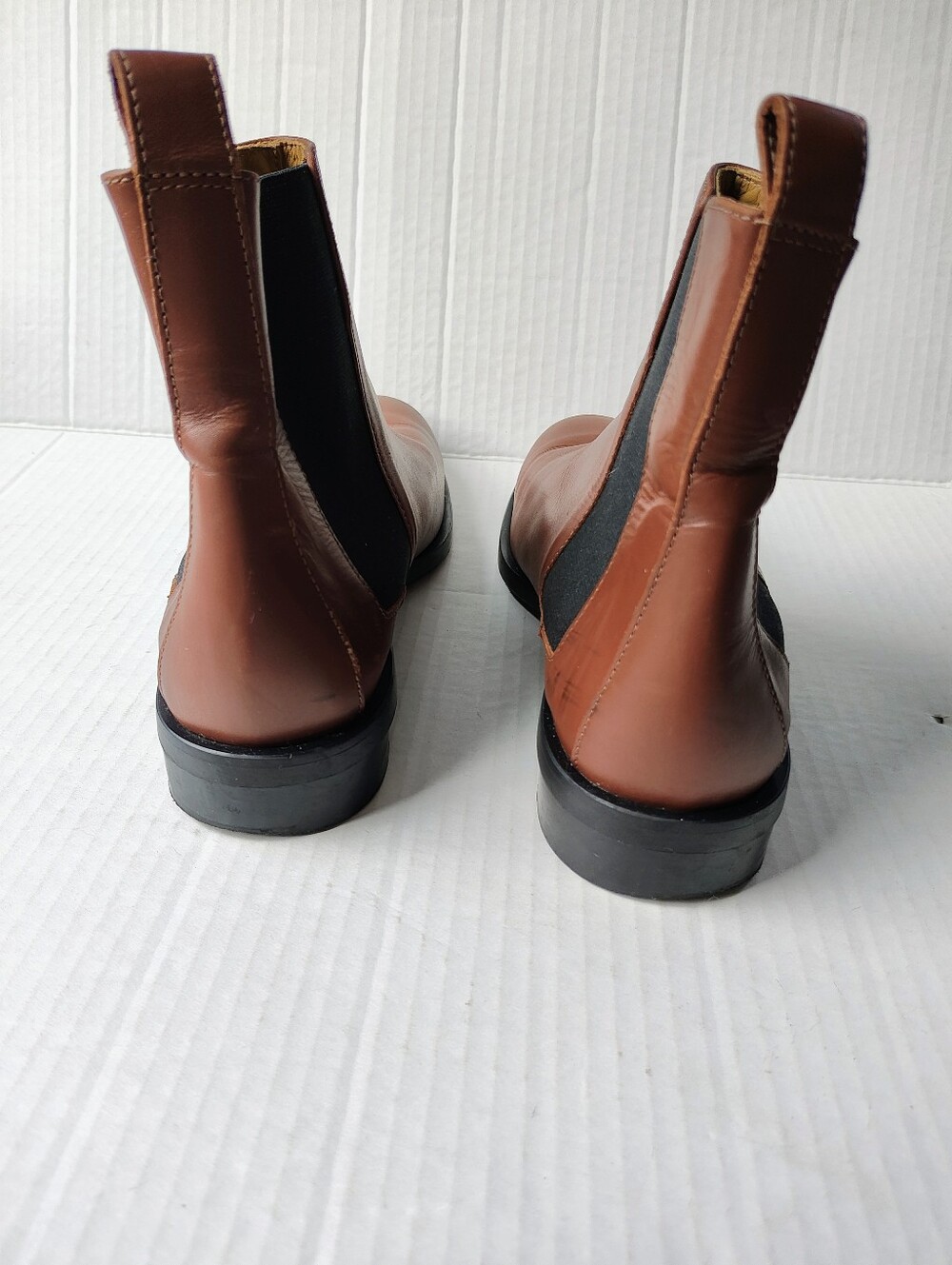 Everlane The Modern Chelsea Pull-on Leather Boots In Cognac Sz8 - Picture 3 of 7